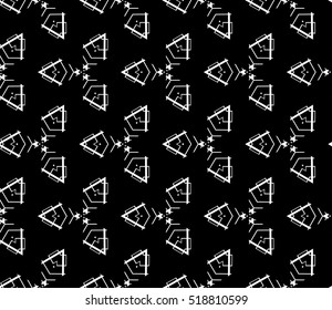 abstract geometric seamless pattern. vector. white and black