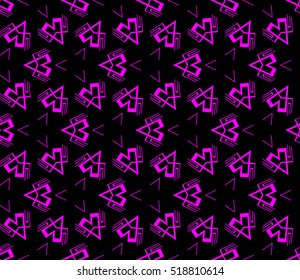 abstract geometric seamless pattern. vector. purple. neon