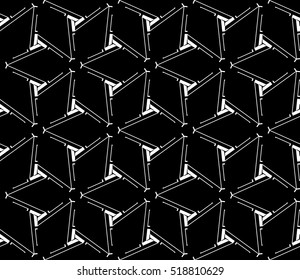 abstract geometric seamless pattern. vector. white and black