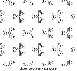 abstract geometric seamless pattern. vector. white and black