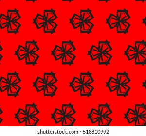 abstract geometric seamless pattern. vector. red and black