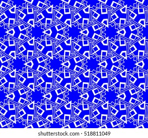 abstract geometric seamless pattern. vector. blue. neon