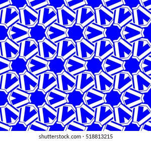 abstract geometric seamless pattern. vector. blue. neon