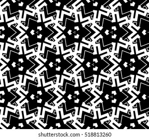 abstract geometric seamless pattern. vector. white and black