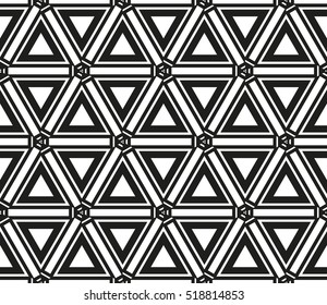 abstract geometric seamless pattern. vector. white and black