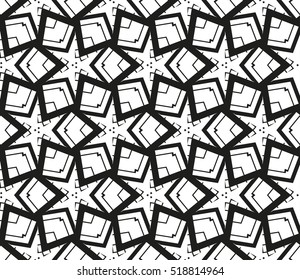 abstract geometric seamless pattern. vector. white and black