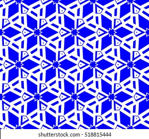 abstract geometric seamless pattern. vector. blue. neon