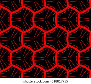 abstract geometric seamless pattern. vector. red and black