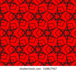 abstract geometric seamless pattern. vector. red and black