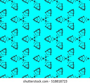 abstract geometric seamless pattern. vector. blue. neon