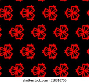abstract geometric seamless pattern. vector. red and black