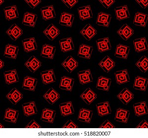 abstract geometric seamless pattern. vector. red and black
