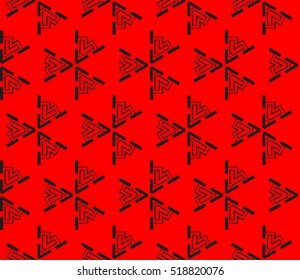 abstract geometric seamless pattern. vector. red and black