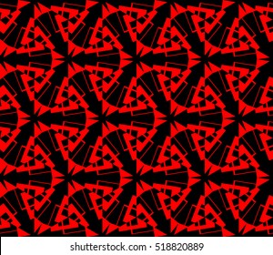 abstract geometric seamless pattern. vector. red and black