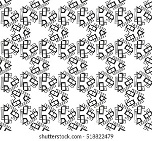 abstract geometric seamless pattern. vector. white and black