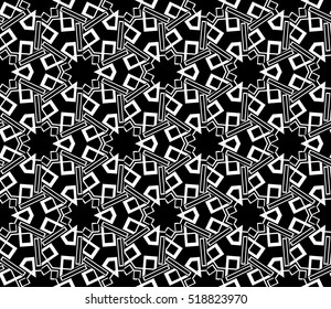 abstract geometric seamless pattern. vector. white and black