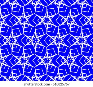 abstract geometric seamless pattern. vector. blue. neon