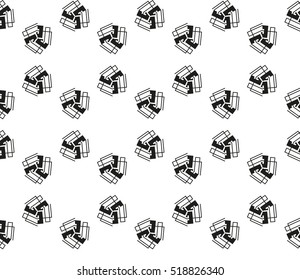 abstract geometric seamless pattern. vector. white and black