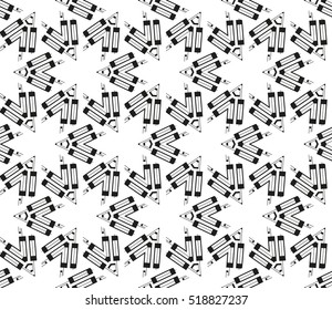 abstract geometric seamless pattern. vector. white and black