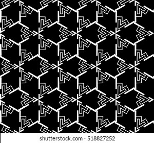 abstract geometric seamless pattern. vector. white and black