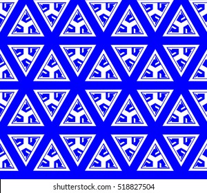 abstract geometric seamless pattern. vector. blue. neon