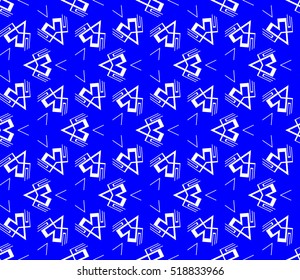 abstract geometric seamless pattern. vector. blue. neon
