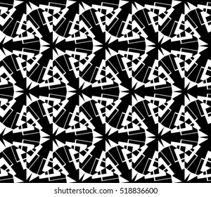 abstract geometric seamless pattern. vector. white and black