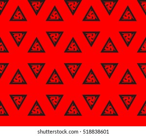 abstract geometric seamless pattern. vector. red and black
