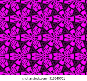 abstract geometric seamless pattern. vector. purple. neon