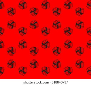 abstract geometric seamless pattern. vector. red and black