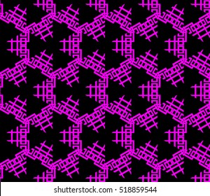abstract geometric seamless pattern. vector. purple. neon