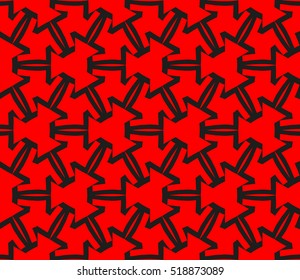 abstract geometric seamless pattern. vector. red and black