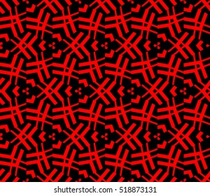 abstract geometric seamless pattern. vector. red and black