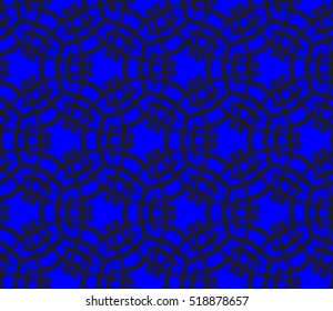 abstract geometric seamless pattern. vector. blue. neon