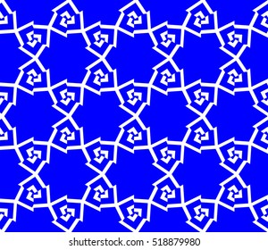 abstract geometric seamless pattern. vector. blue. neon