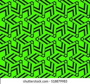 abstract geometric seamless pattern. vector. green and black. neon