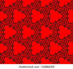 abstract geometric seamless pattern. vector. red and black