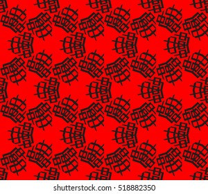 abstract geometric seamless pattern. vector. red and black