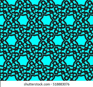 abstract geometric seamless pattern. vector. blue. neon