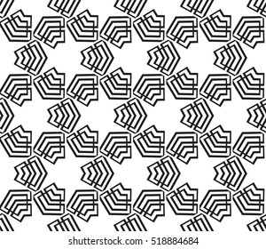 abstract geometric seamless pattern. vector. white and black