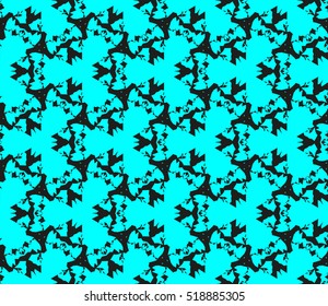abstract geometric seamless pattern. vector. blue. neon