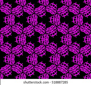 abstract geometric seamless pattern. vector. purple. neon