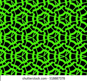 abstract geometric seamless pattern. vector. green and black. neon