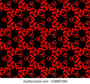 abstract geometric seamless pattern. vector. red and black