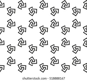 abstract geometric seamless pattern. vector. white and black