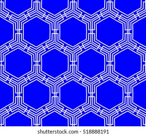 abstract geometric seamless pattern. vector. blue. neon