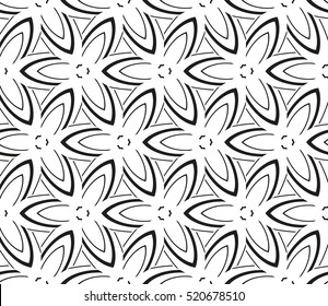 abstract geometric seamless pattern. vector. white and black