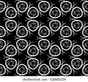 abstract geometric seamless pattern. vector. white and black