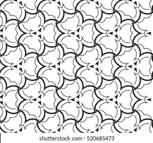 abstract geometric seamless pattern. vector. white and black