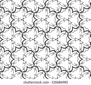 abstract geometric seamless pattern. vector. white and black